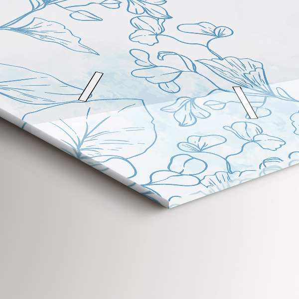 Horloge murale horizontale Croquis de plantes