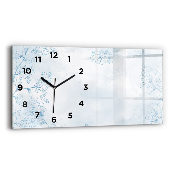Horloge murale horizontale Croquis de plantes