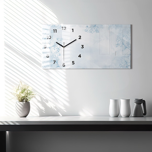 Horloge murale horizontale Croquis de plantes