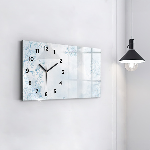 Horloge murale horizontale Croquis de plantes