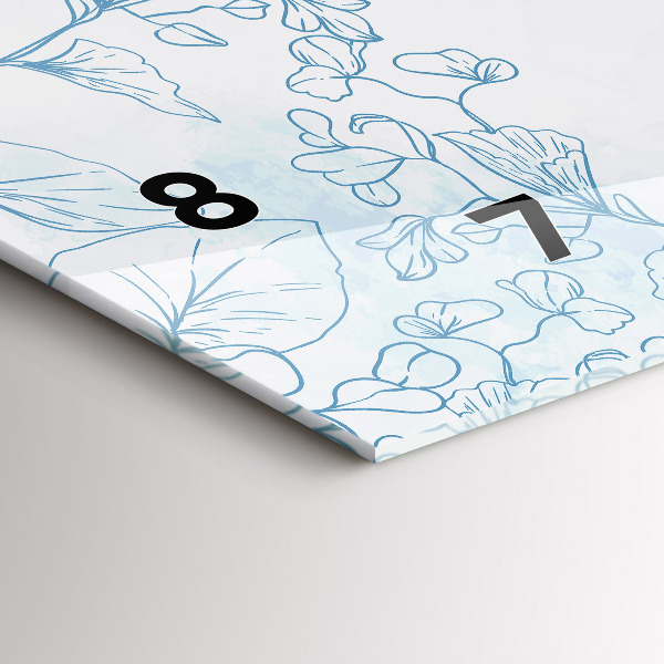 Horloge murale horizontale Croquis de plantes