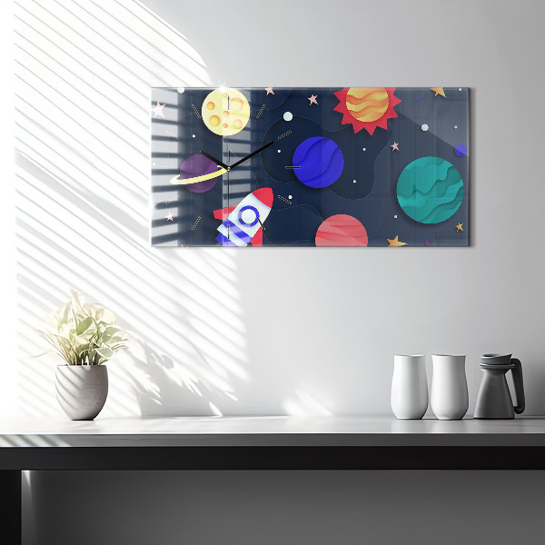 Horloge murale horizontale Espace enfants