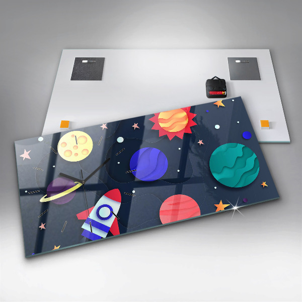 Horloge murale horizontale Espace enfants