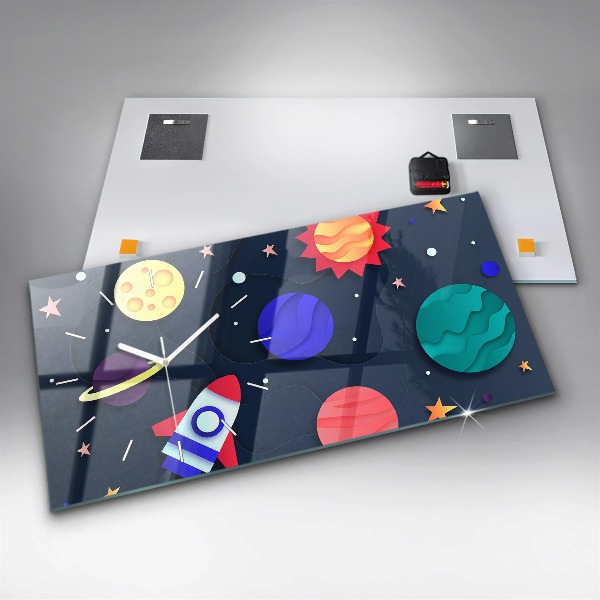 Horloge murale horizontale Espace enfants