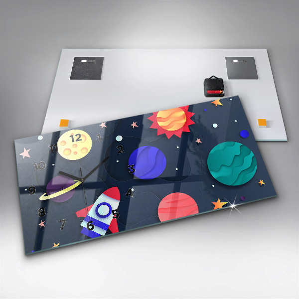 Horloge murale horizontale Espace enfants