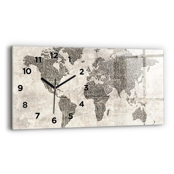Horloge murale horizontale Journal de la carte du monde