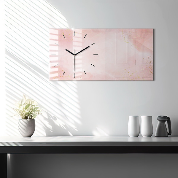 Horloge murale horizontale marbre rose