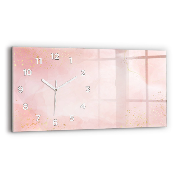 Horloge murale horizontale marbre rose