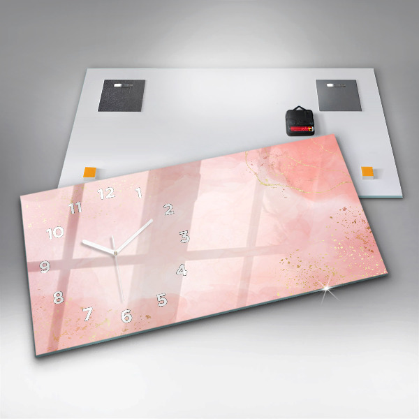 Horloge murale horizontale marbre rose