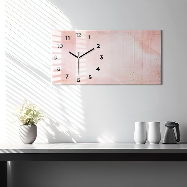 Horloge murale horizontale marbre rose