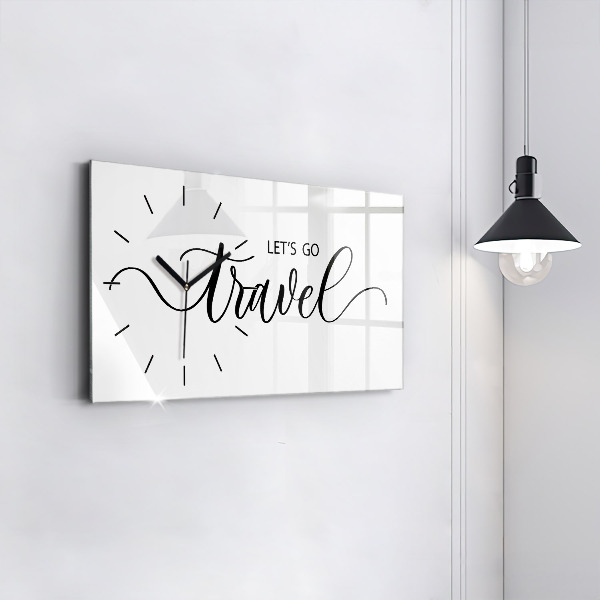 Horloge murale horizontale 'L''inscription Voyage'