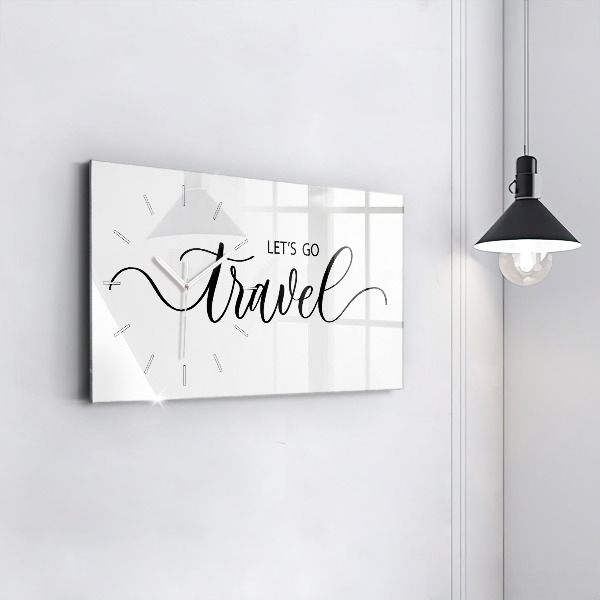 Horloge murale horizontale 'L''inscription Voyage'