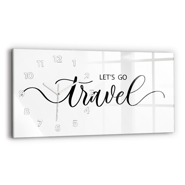 Horloge murale horizontale 'L''inscription Voyage'