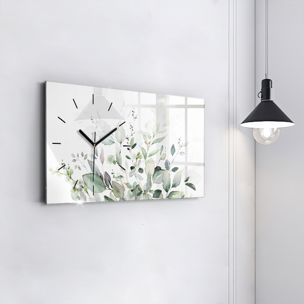 Horloge murale horizontale Feuilles de plantes
