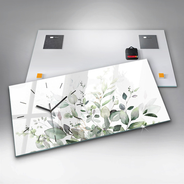 Horloge murale horizontale Feuilles de plantes