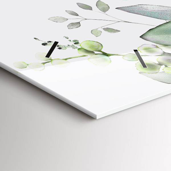 Horloge murale horizontale Feuilles de plantes