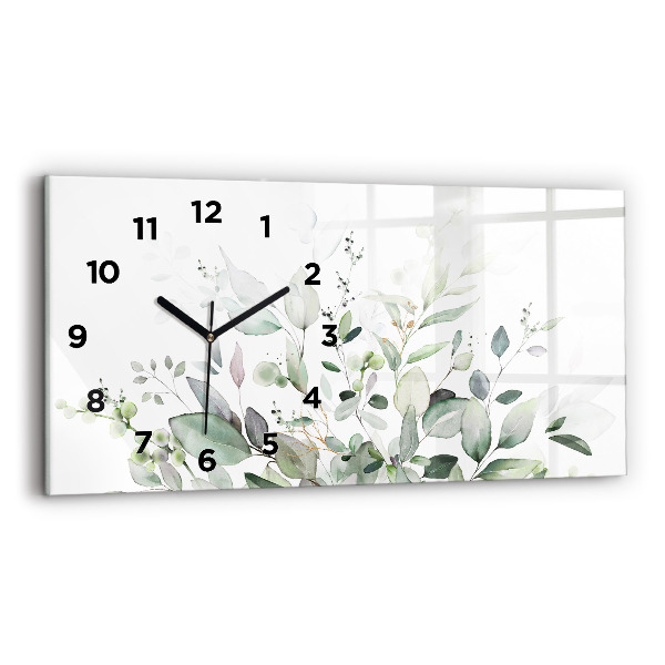 Horloge murale horizontale Feuilles de plantes