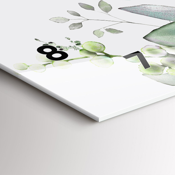 Horloge murale horizontale Feuilles de plantes