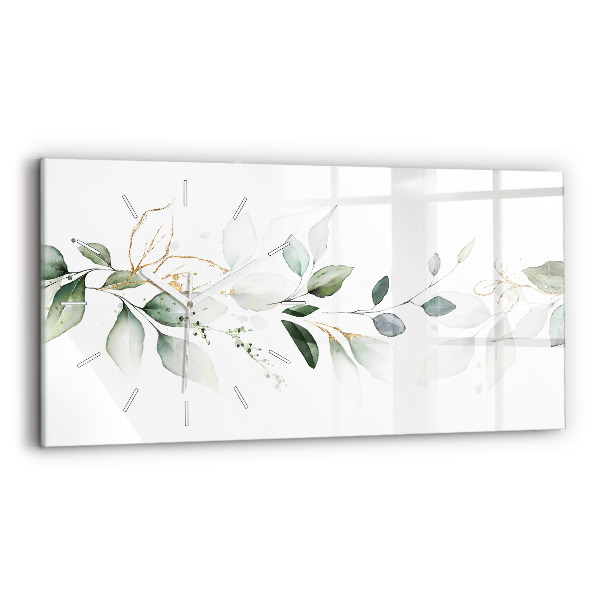 Horloge murale horizontale 'Feuilles d''abstraction'