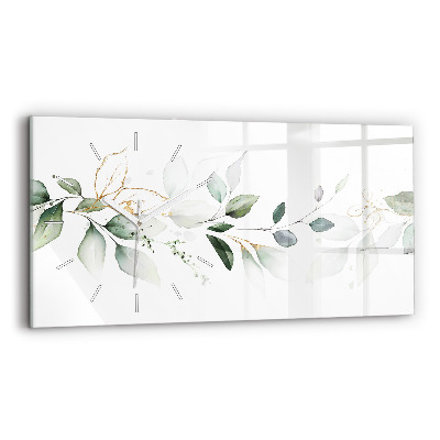 Horloge murale horizontale 'Feuilles d''abstraction'