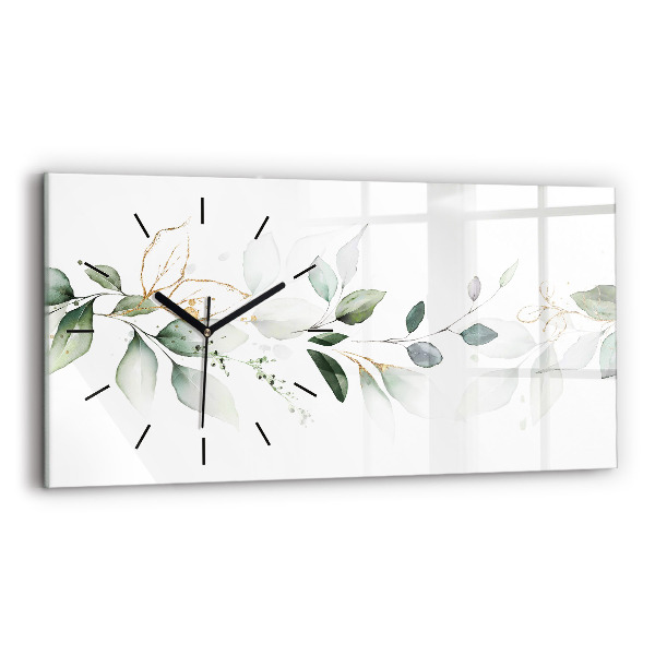 Horloge murale horizontale 'Feuilles d''abstraction'
