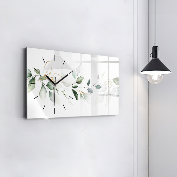 Horloge murale horizontale 'Feuilles d''abstraction'