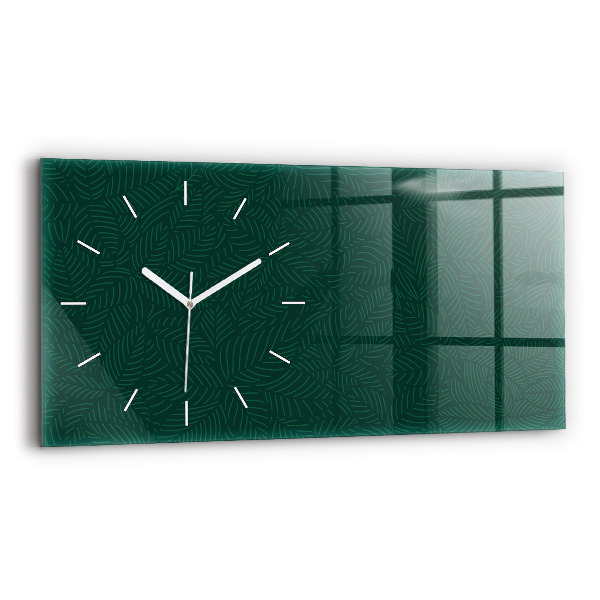 Horloge murale horizontale Motif de feuille