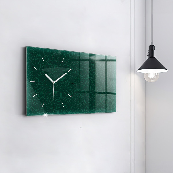 Horloge murale horizontale Motif de feuille