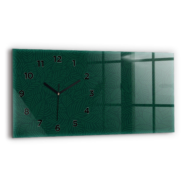 Horloge murale horizontale Motif de feuille