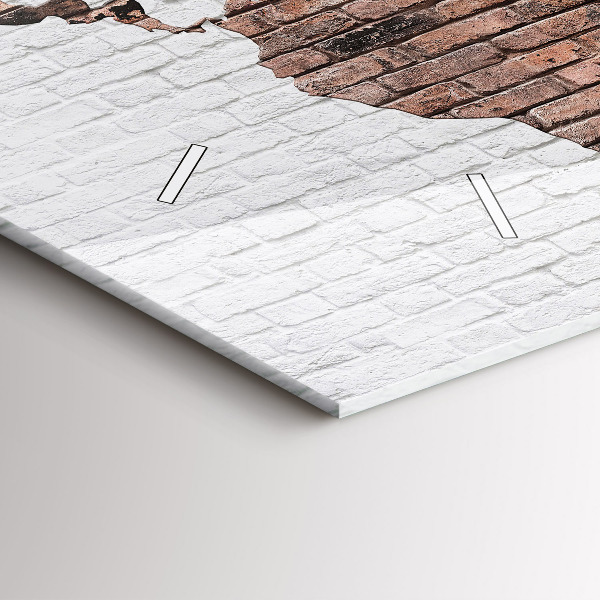 Horloge murale horizontale Carte du monde en briques