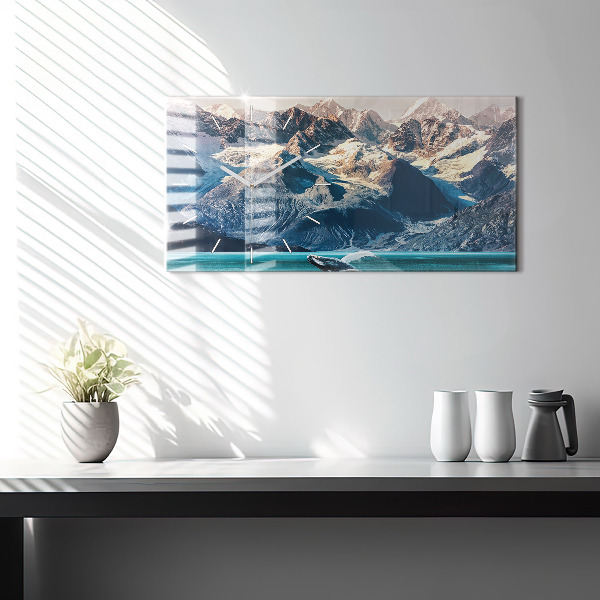 Horloge murale horizontale Eau de baleine