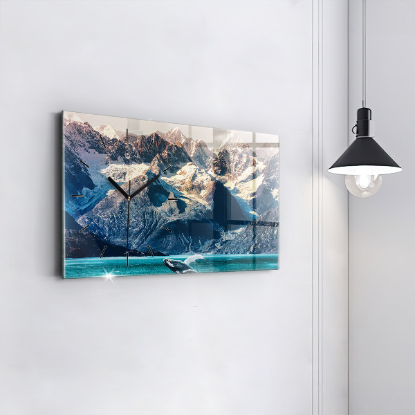 Horloge murale horizontale Eau de baleine