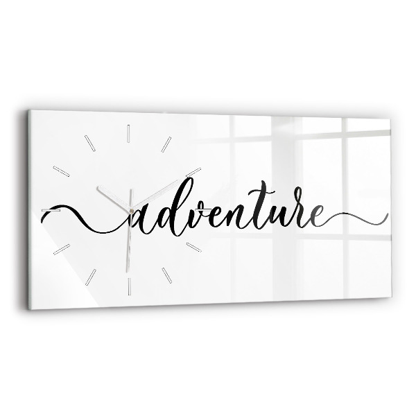Horloge murale horizontale Inscription aventure