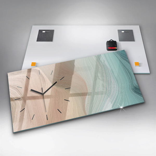 Horloge murale horizontale Abstraction des vagues