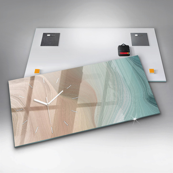 Horloge murale horizontale Abstraction des vagues