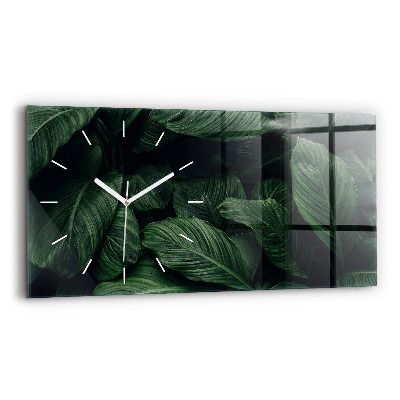 Horloge murale horizontale Monstera tropical