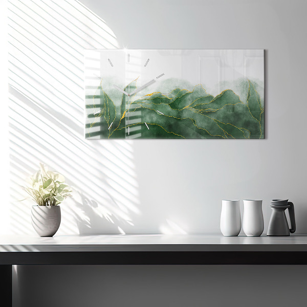 Horloge murale horizontale 'Feuilles d''abstraction'