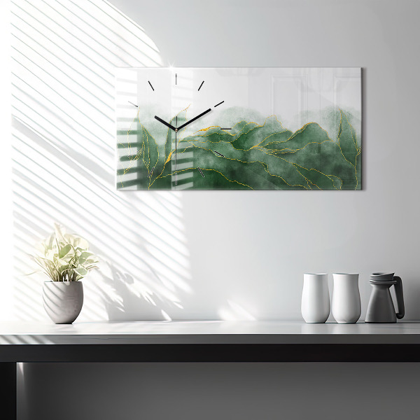 Horloge murale horizontale 'Feuilles d''abstraction'