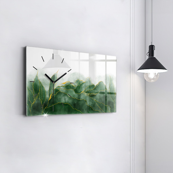 Horloge murale horizontale 'Feuilles d''abstraction'