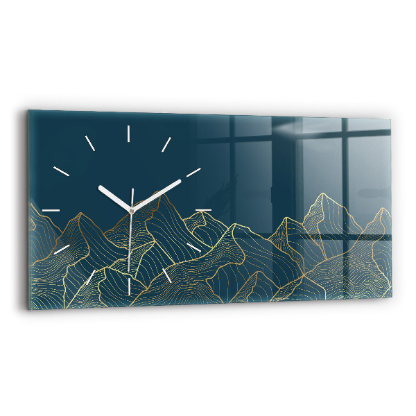 Horloge murale horizontale Croquis des montagnes