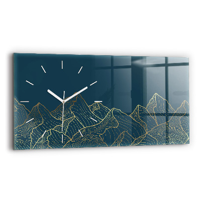 Horloge murale horizontale Croquis des montagnes