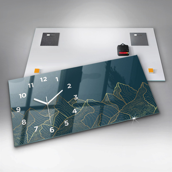 Horloge murale horizontale Croquis des montagnes