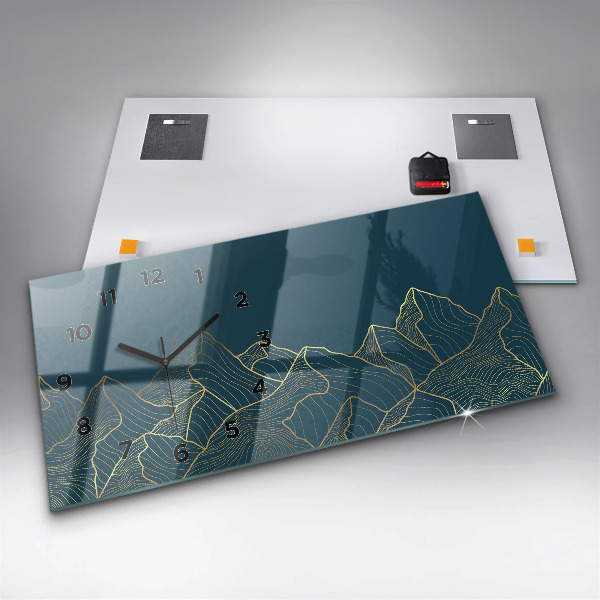 Horloge murale horizontale Croquis des montagnes