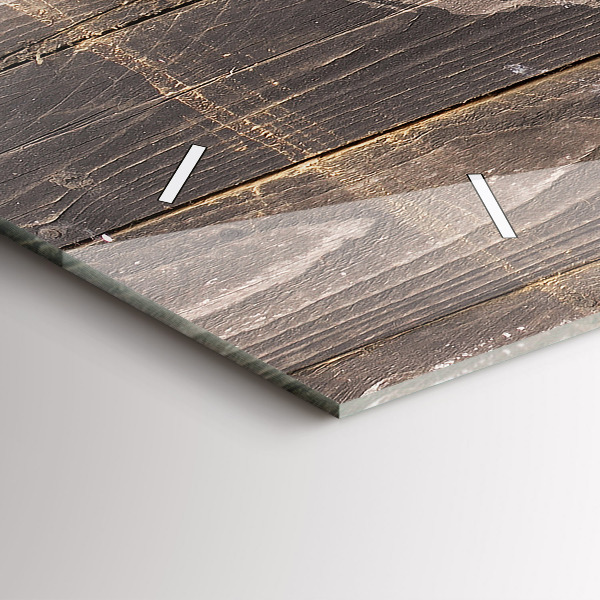 Horloge murale horizontale Carte du monde sur bois