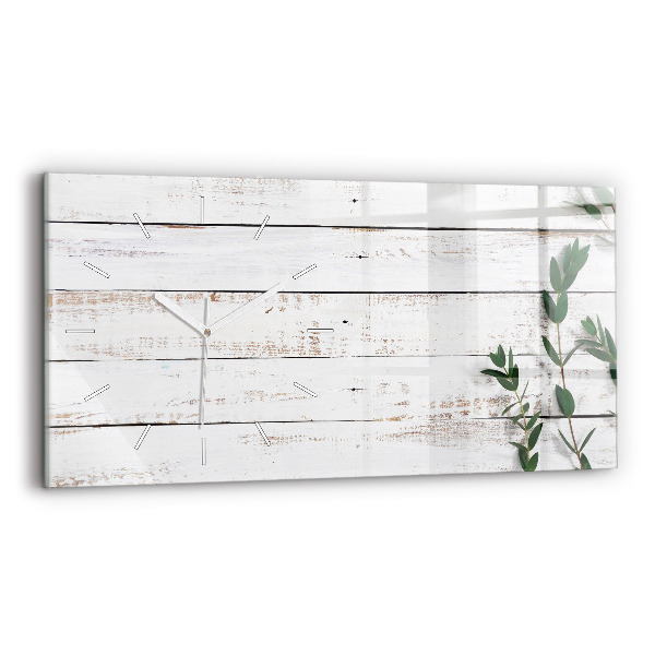 Horloge murale horizontale planches de bois