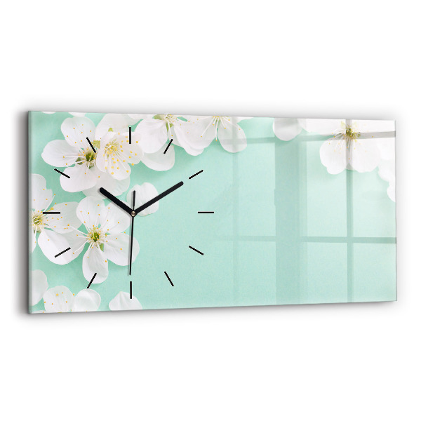 Horloge murale horizontale Marguerites en fleurs