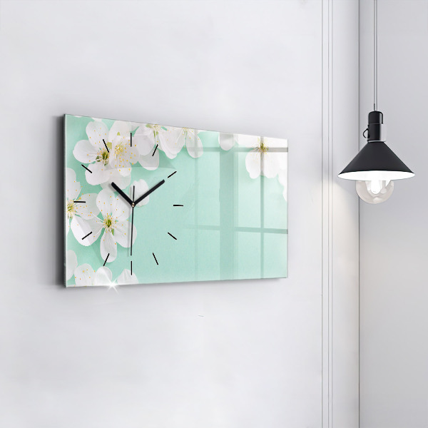 Horloge murale horizontale Marguerites en fleurs