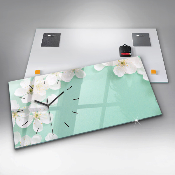 Horloge murale horizontale Marguerites en fleurs