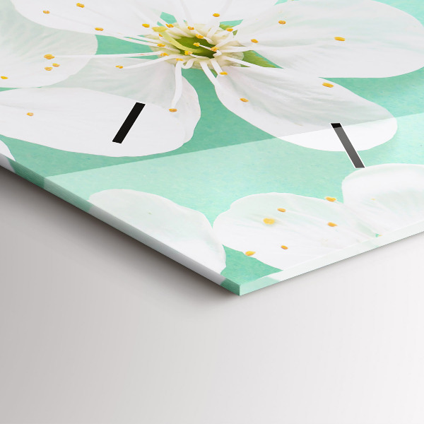 Horloge murale horizontale Marguerites en fleurs