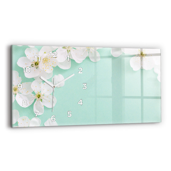 Horloge murale horizontale Marguerites en fleurs
